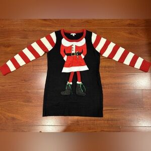 Holiday Elf Sweater - Red, White, Black